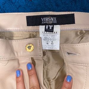 Versace leather jeans